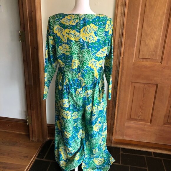 LILLY PULITZER Silk Wide Leg Romper Small 8-10 Vintage Botanical Print - Picture 8 of 17